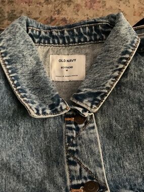 NWT New Old Navy size M medium Oversized Boyfriend Cotton Denim Jean Jacket